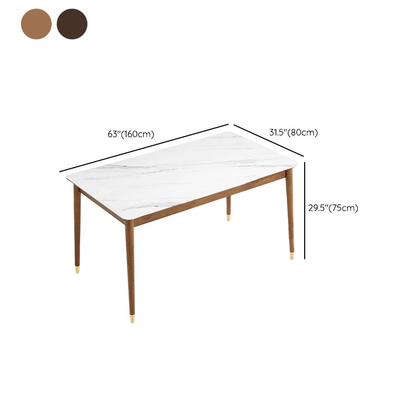 Sintered Stone Dining Table Rectangle Modern Dinner Table with Wooden Legs Clearhalo 'Dining Tables & Seating' 'Dining Tables' 'dining_table' 'furn' 'furn_dining_table' 'Furniture' 'Kitchen & Dining Furniture' 1200x1200_2327af5b-a85d-4985-9bc9-e456c594f2bd
