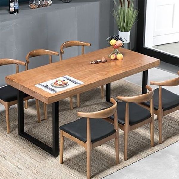 Industrial 1/2/5/7 Pieces Rectangle Dining Set Solid Wood Dining Table with Chairs Clearhalo 'Dining Room Sets' 'Dining Tables & Seating' 'dining_room_set' 'furn' 'furn_dining_room_set' 'Furniture' 'furniture_dining_room_set' 'Kitchen & Dining Furniture' 'kitchen&dining_furn' 'kitchen' 1200x1200_23287451-f736-44ae-a215-8f3301df83b1