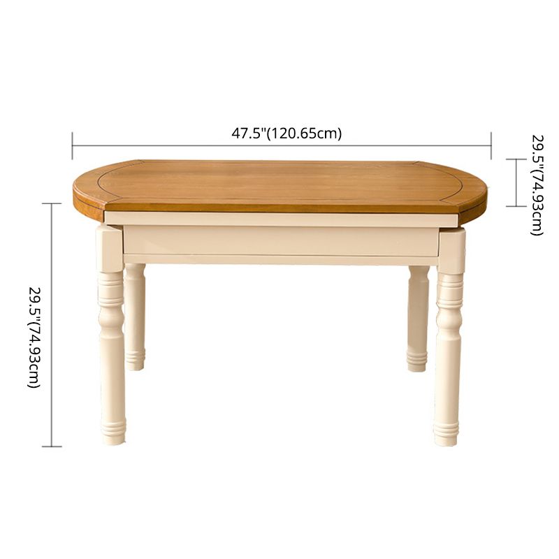 Traditional Solid Wood Dining Room Set with Rectangle Top and White Base Dining Furniture Clearhalo 'Dining Room Sets' 'Dining Tables & Seating' 'dining_room_set' 'furn' 'furn_dining_room_set' 'Furniture' 'furniture_dining_room_set' 'Kitchen & Dining Furniture' 'kitchen&dining_furn' 'kitchen' 1200x1200_2328ee0e-3469-4290-8cd5-18b19fc83cb8