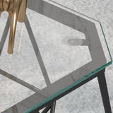 Modern Frame Coffee Cocktail Table Rectangular Glass Top Cocktail Table for Home