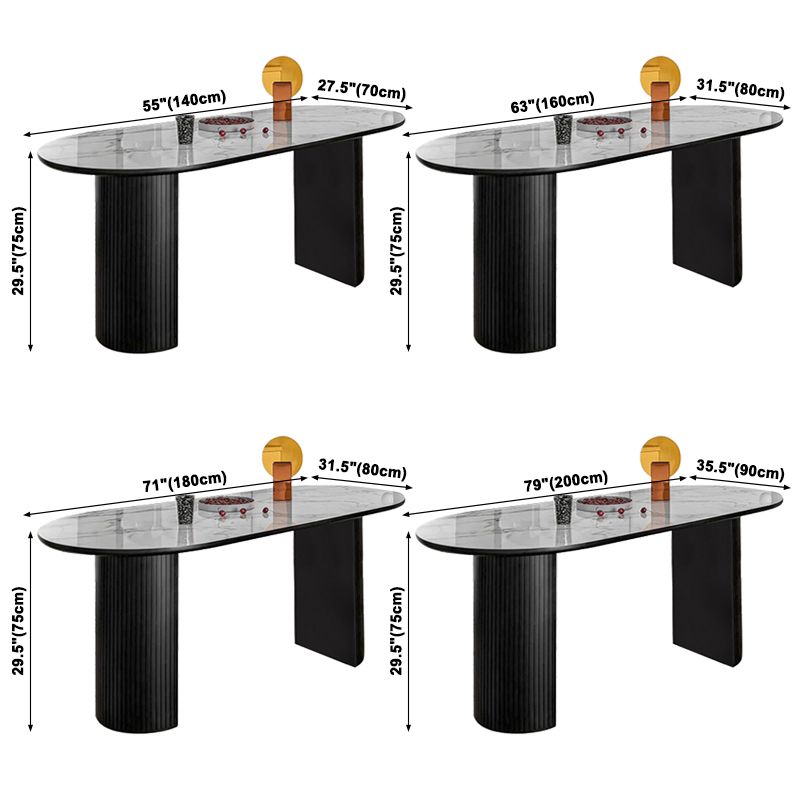 Marble Dining Table Contemporary Style Dining Site Table with Double Pedestal Clearhalo ' dining_table' 'Dining Tables & Seating' 'Dining Tables' 'furn' 'furn_dining_table' 'Furniture' 'furniture_dining_table' 'Kitchen & Dining Furniture' 'kitchen&dining_furn' 'kitchen' 'kitchen_dining_table' 1200x1200_23297e15-73ce-4c4d-97e3-ec97b0f5a13d