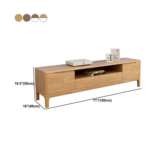 STANTE MODERNO TV in legno massiccio in stile solido console TV in altezza da 19,69 pollici con cassetti