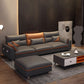 Faux Leather Sectional Sofa with Storage 35.43" High Sofa with Cushion Back