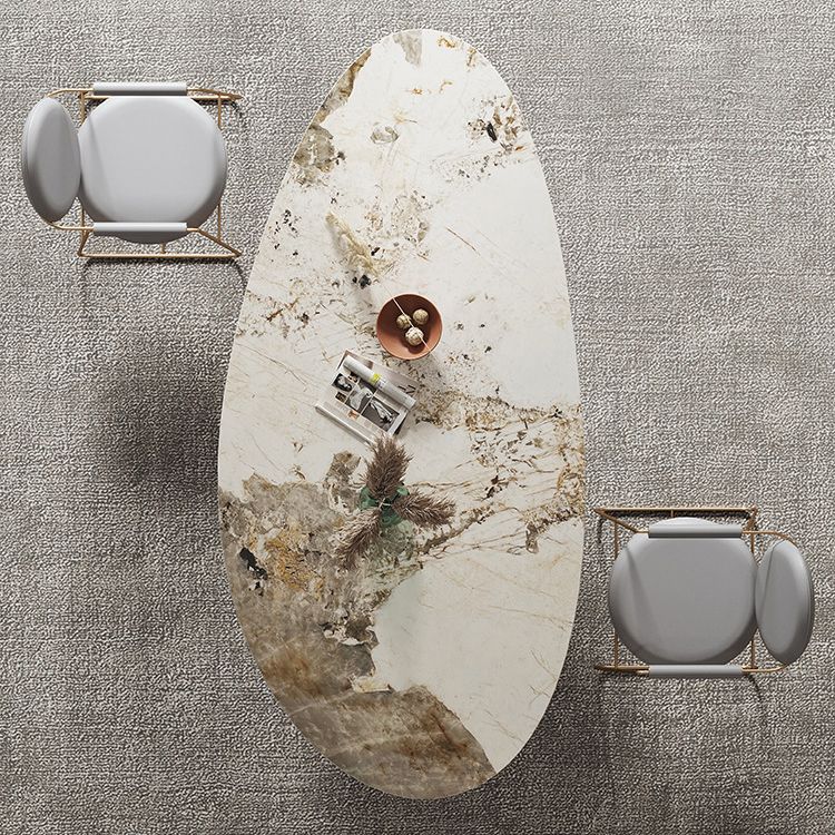 Metal Traditional Luxury Oval Indoor Table Marble Top Table with 3 Legs Clearhalo 'Dining Tables & Seating' 'Dining Tables' 'dining_table' 'furn' 'furn_dining_table' 'Furniture' 'furniture_dining_table' 'Kitchen & Dining Furniture' 'kitchen' 'kitchen_dining_table' 1200x1200_232acafb-e886-457a-84f9-5745a49983ca