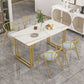 Traditional Luxury Dining Table Sintered Stone Table with Gold Frame Clearhalo ' dining_table' 'Dining Tables & Seating' 'Dining Tables' 'furn' 'furn_dining_table' 'Furniture' 'furniture_dining_table' 'Kitchen & Dining Furniture' 'kitchen&dining_furn' 'kitchen' 'kitchen_dining_table' 1200x1200_232b3618-b04f-4d56-a808-81d6de7104c6
