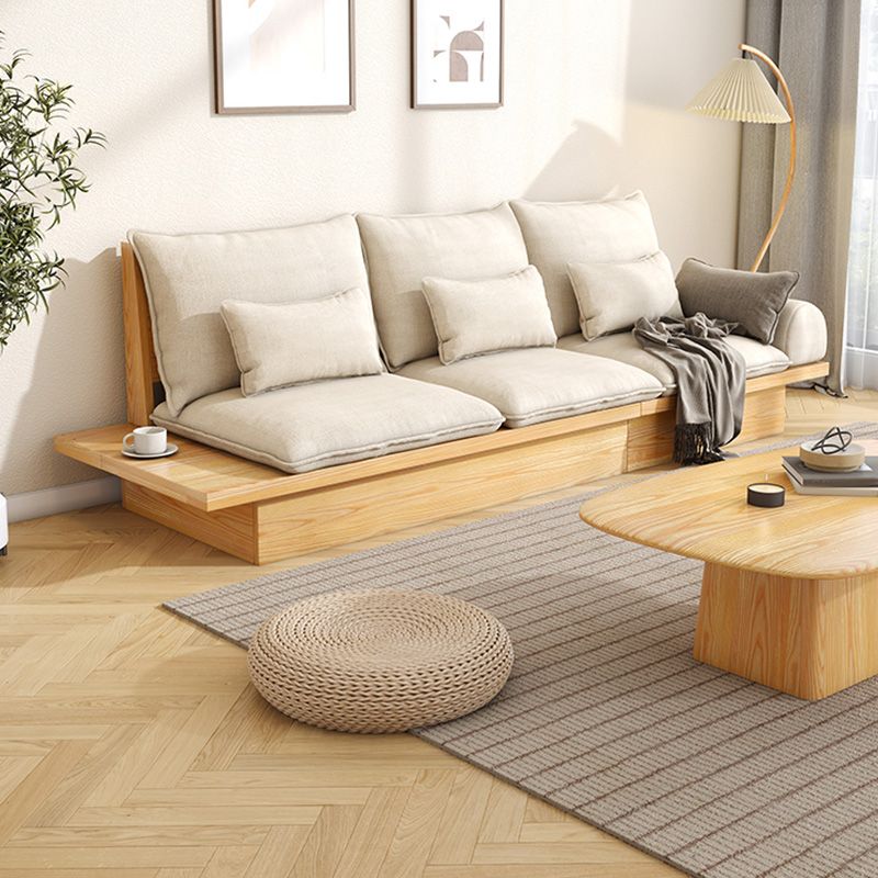 Scandinavische stoffen woonkamer bank losse rug witte zitplaatsen