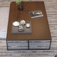 13.78"  H Modern Rectangle Wooden Coffee Table Metal Sled Cocktail Table