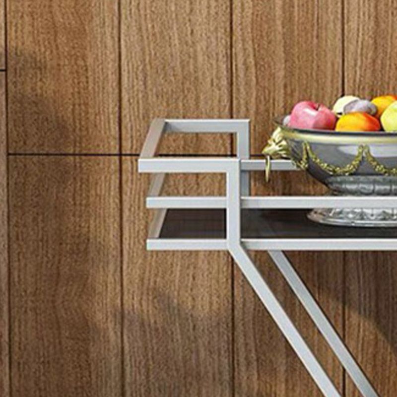 Open Storage Modern Prep Table Home Dining Rectangular Prep Table