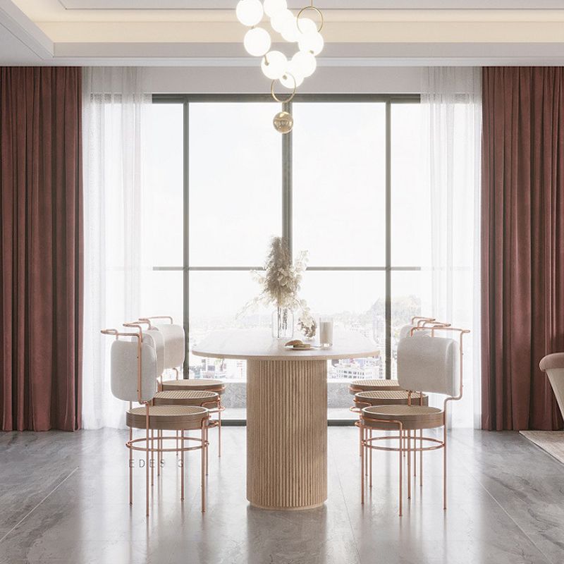Pinewood Solid Wood Dining Table Modern Wood Color Double Pedestal Table for Dining Room Clearhalo ' dining_table' 'Dining Tables & Seating' 'Dining Tables' 'furn' 'furn_dining_table' 'Furniture' 'furniture_dining_table' 'Kitchen & Dining Furniture' 'kitchen&dining_furn' 'kitchen' 'kitchen_dining_table' 1200x1200_232d159b-4c95-417b-b170-8eabfb340df7