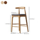 Faux Leather Dining Stools Industrial Bar Stool with Solid Wood Base