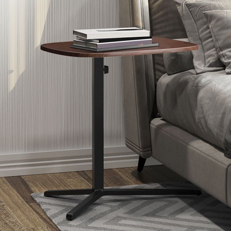 Mesa del lado del pedestal de madera moderno mesa de esquina ovalada minimalista