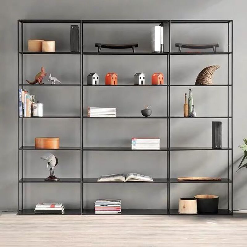 Hedendaagse metalen boekenkast open terug Black Etagere boekenplank