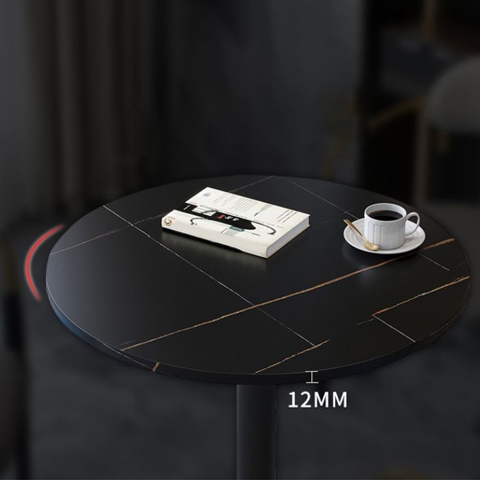 Mesa de comedor redonda Escritorio con base de pedestal de lujo de piedra sinterizada