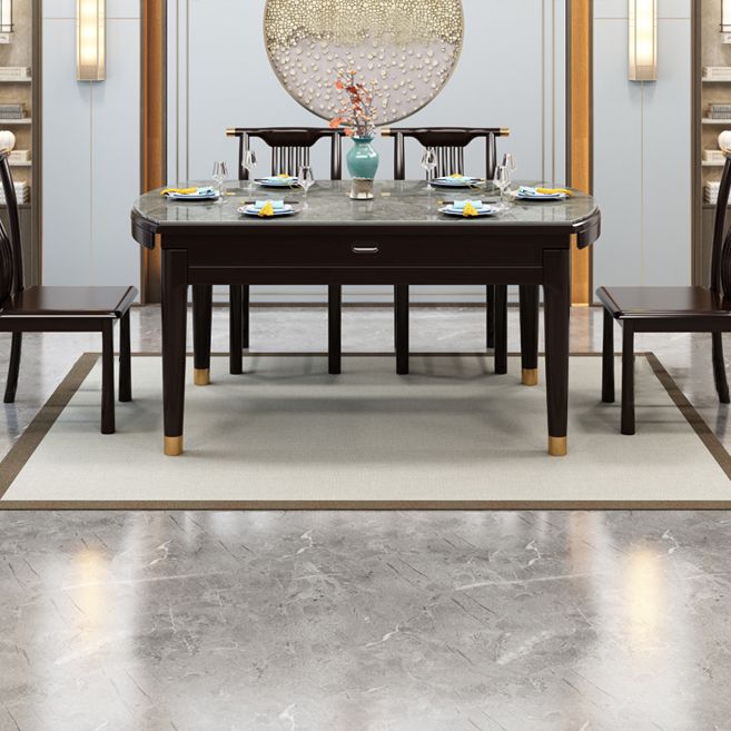 Luxury Style Dining Table 4 Legs Extendable Table with Sintered Stone Clearhalo ' dining_table' 'Dining Tables & Seating' 'Dining Tables' 'furn' 'furn_dining_table' 'Furniture' 'furniture_dining_table' 'Kitchen & Dining Furniture' 'kitchen&dining_furn' 'kitchen' 'kitchen_dining_table' 1200x1200_233389eb-0c85-4c22-a6f0-121a1ce0c02d