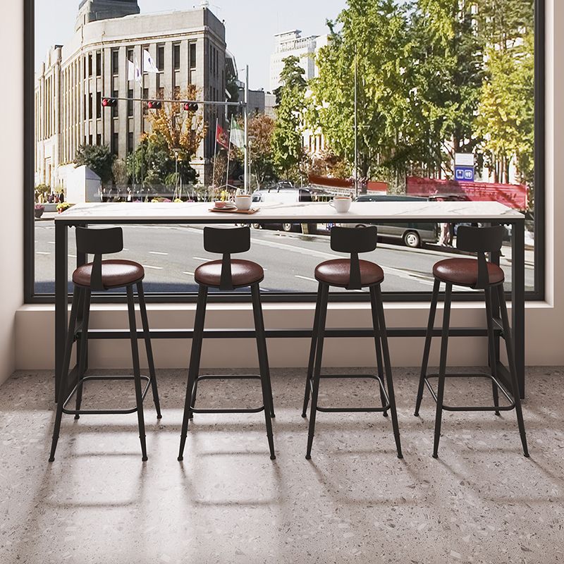 Tavolo da vino rettangolo industriale tavolo da cocktail bar di pietra bianca per negozio