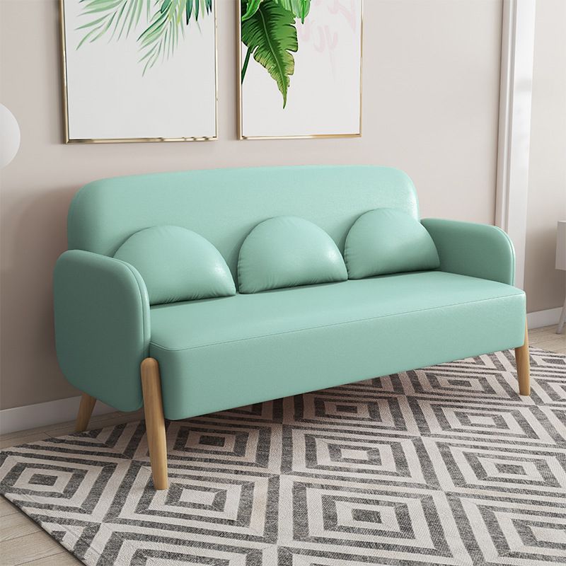 Ultra-Modern 3-seater Sofa with Square Arm and 4 Wooden Legs Clearhalo 'Furniture' 'furniture_sofas' 'kitchen' 'kitchen_sofas' 'Living Room Furniture' 'Sofa' 'sofas' 1200x1200_2333d216-cb8f-4eeb-a3e9-2a0cbd134fda