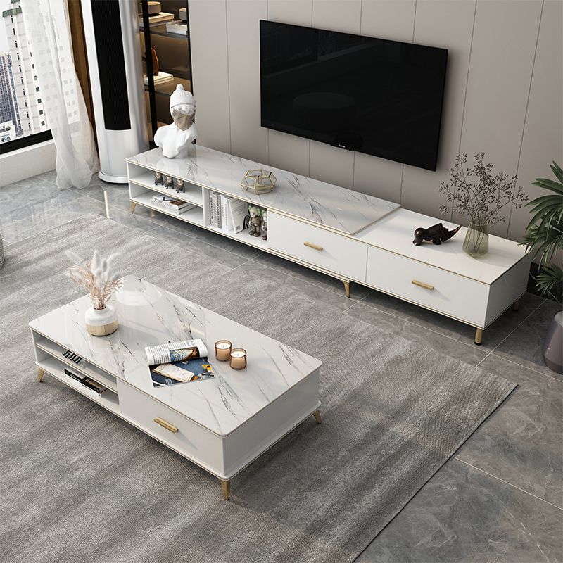 Wooden Coffee Cocktail Table with Storage 4 Legs Contemporary Rectangle Clearhalo 'Coffee & Accent Tables' 'Coffee Tables' 'coffee_tables' 'furn' 'furn_coffee_tables' 'Furniture' 'Living Room Furniture' 1200x1200_2334c8aa-42e6-4588-8b3a-ec0e329f2196