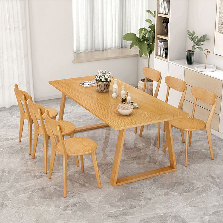 Modern Pine Solid Wood Table Rectangle Table with Double Pedestal Base Clearhalo ' dining_table' 'Dining Tables & Seating' 'Dining Tables' 'furn' 'furn_dining_table' 'Furniture' 'furniture_dining_table' 'Kitchen & Dining Furniture' 'kitchen&dining_furn' 'kitchen' 'kitchen_dining_table' 1200x1200_2335018d-c947-4365-8689-26349d28647e