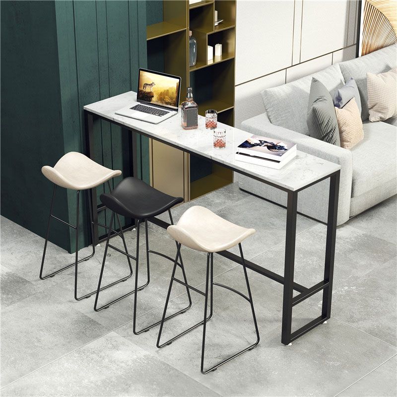 Marble Counter Height Table with Rectangle Table Top Trestle Table - 41.3" H Clearhalo 'Bar Furniture' 'Bar Tables' 'bar_tables' 'furn' 'furn_bar_tables' 'Furniture' 'furniture_bar_tables' 'Kitchen & Dining Furniture' 1200x1200_23369e03-c014-47ae-b1f7-73398725733c