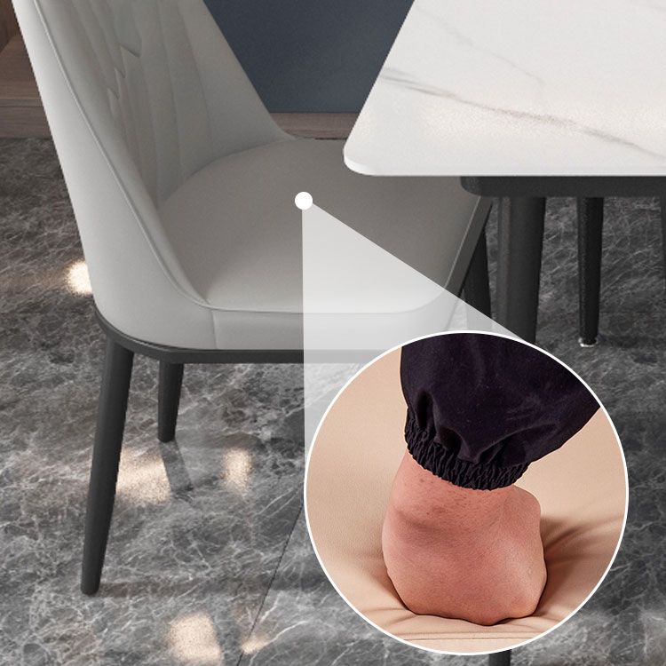 Fixed Sintered Stone Top Dining Furniture with 4 Legs Base Dining Table Sets for Home Clearhalo 'Dining Room Sets' 'Dining Tables & Seating' 'dining_room_set' 'Furniture' 'furniture_dining_room_set' 'Kitchen & Dining Furniture' 'kitchen&dining_furn' 'kitchen' 1200x1200_2336f5b9-4316-4fd1-ae8d-7549430234af