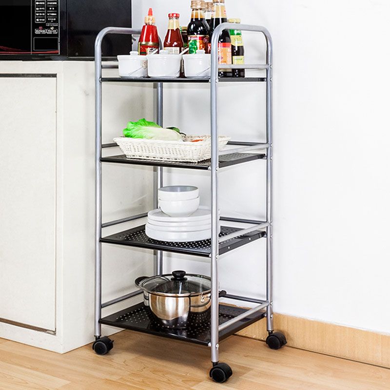 Open Shelves Kitchen Trolley Home Dining Modern Prep Table with Casters Clearhalo 'furn' 'furn_kitchen_islands_carts' 'Furniture' 'Kitchen & Dining Furniture' 'Kitchen Islands & Carts' 'kitchen_islands_carts' 1200x1200_233aa553-cd91-4fec-bd89-5b68ccb5037a