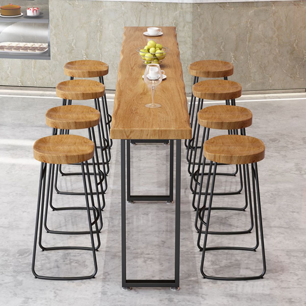 Massief hout dineren krukken eigentijdse armloze barkrukken met voetsteun