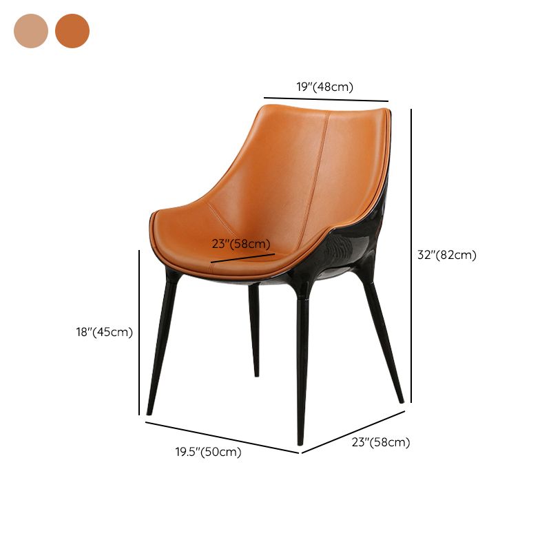 Contemporary Indoor Faux Leather Armless Upholstered Parsons Dining Chair Clearhalo 'Dining Chairs' 'Dining Tables & Seating' 'dining_chair' 'furn' 'furn_dining_chair' 'Furniture' 'Kitchen & Dining Furniture' 1200x1200_233c6342-ee8c-450f-86e1-b20cf400ec04