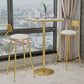 1/2/3 stuks Glam Iron Bar Tafel Set Faux Marble Top Bistro Set met voetstuk