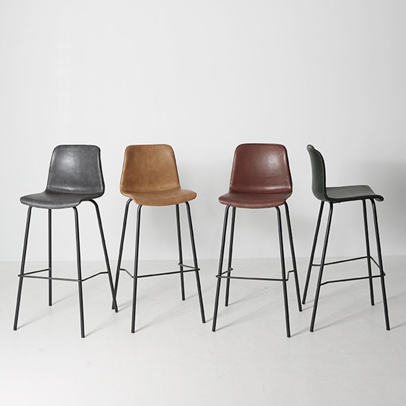 Low Back Footrest Counter Stool Bucket Modern Indoor Leather Bar Stool Clearhalo 'Bar Furniture' 'Bar Stools' 'bar_stools' 'furn' 'furn_bar_stools' 'furniture_bar_stools' 'Kitchen & Dining Furniture' 'kitchen&dining_furn' 'kitchen' 'kitchen_furn' Furniture' 1200x1200_233d288d-e910-4633-8a59-27a60baa893d
