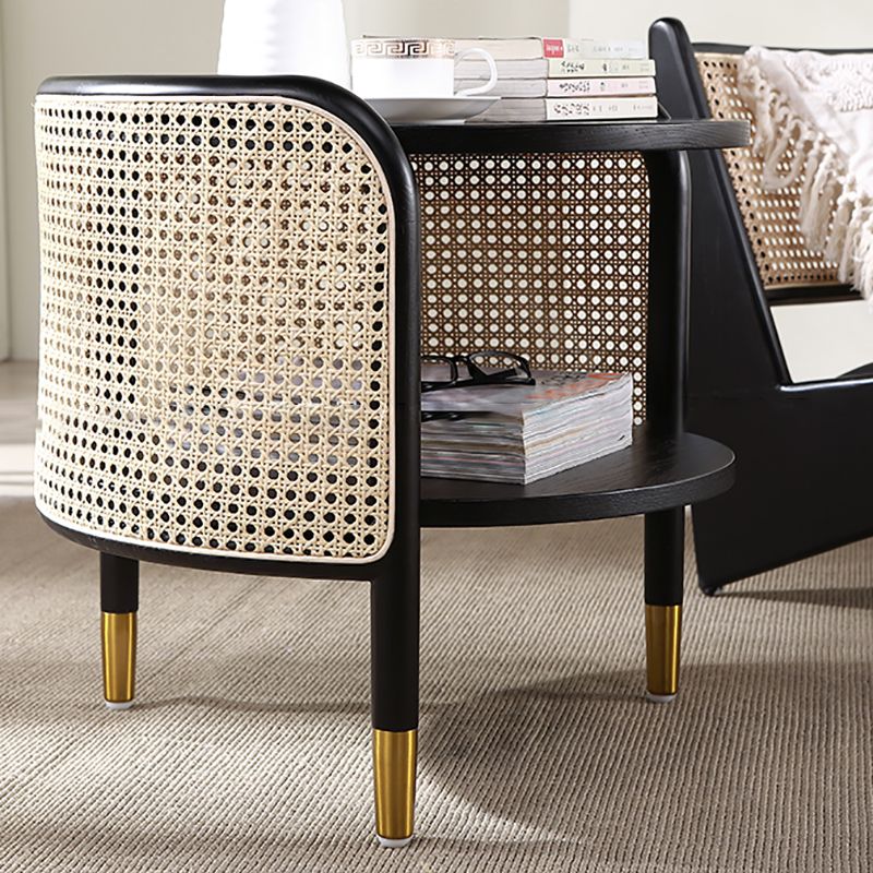 19" Wide Side Table 3 Legs Solid Wood Accent Side Table with Storage