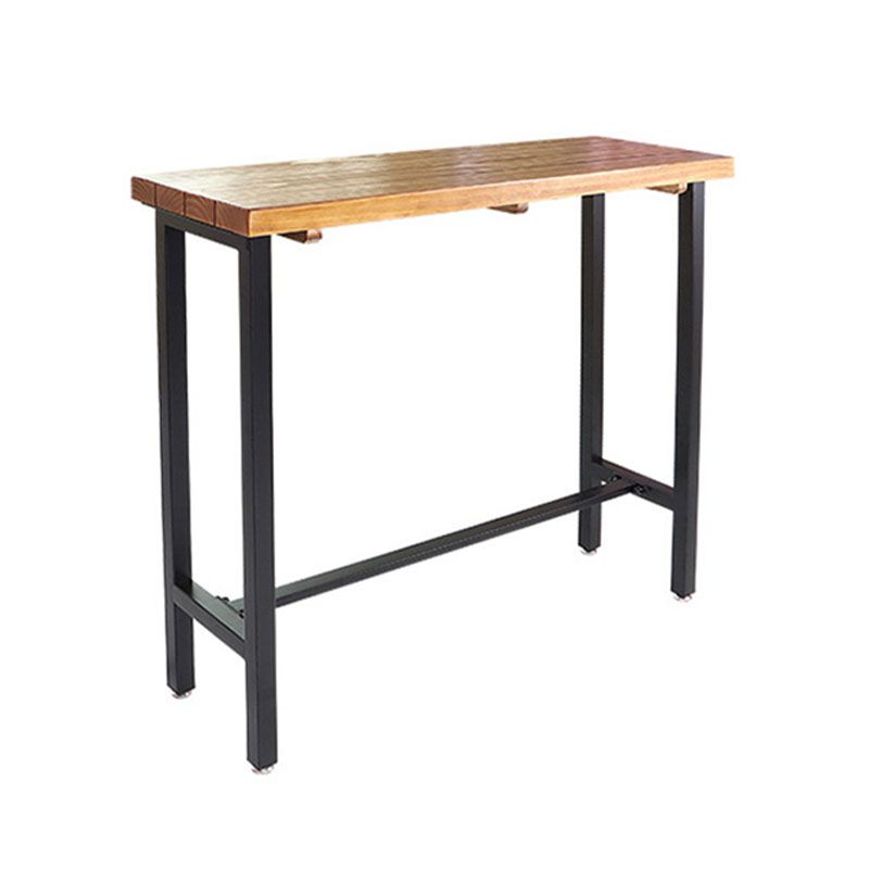 Industrial Brown Pine Bar Dining Table Rectangle Indoor Bistro Table with Footrest Clearhalo 'Bar Furniture' 'Bar Tables' 'bar_tables' 'furn' 'furn_bar_tables' 'Furniture' 'furniture_bar_tables' 'Kitchen & Dining Furniture' 'kitchen&dining_furn' 'kitchen' 1200x1200_233f0237-849d-4fd2-af0a-b1e55ed19391