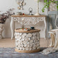 Drum Shaped Coffee Table French Country Distressed Wood Cocktail Table Clearhalo 'Coffee & Accent Tables' 'Coffee Tables' 'coffee_tables' 'furn' 'furn_coffee_tables' 'Furniture' 'Living Room Furniture' 1200x1200_233f8b12-c752-4f47-a1f4-3b531baa1c11