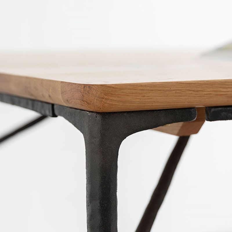 Modern Wood Rectangle Dining Table with 4 Legs Table for Dining Room Clearhalo 'Dining Tables & Seating' 'Dining Tables' 'dining_table' 'furn' 'furn_dining_table' 'Furniture' 'Kitchen & Dining Furniture' 1200x1200_2340d038-f548-47d7-8148-32435fd296fe