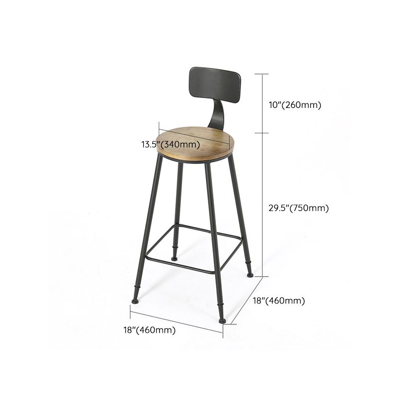 Armless Dining Stool Contemporary Bar Stool with Black Metal Base Clearhalo 'Bar Furniture' 'Bar Stools' 'bar_stools' 'furn' 'furn_bar_stools' 'Furniture' 'Kitchen & Dining Furniture' 1200x1200_2340f346-eb85-40fb-88fb-00718a5dc865