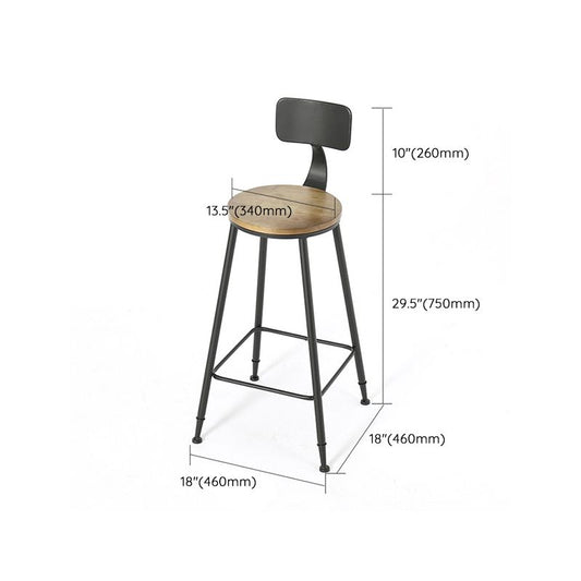 Armless Dining Stool Contemporary Bar Stool with Black Metal Base Clearhalo 'Bar Furniture' 'Bar Stools' 'bar_stools' 'furn' 'furn_bar_stools' 'Furniture' 'Kitchen & Dining Furniture' 1200x1200_2340f346-eb85-40fb-88fb-00718a5dc865