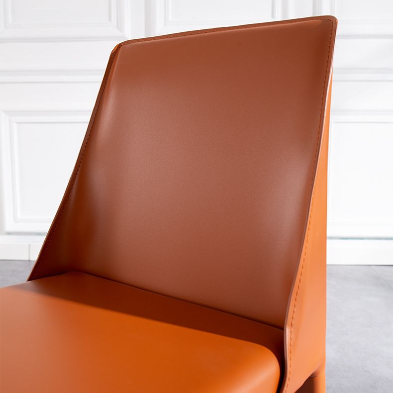 Scandinavian Style Metal Dining Chairs Solid Back Armless Chair for Home Clearhalo ' kitchen&dining_furn' 'Dining Chairs' 'Dining Tables & Seating' 'dining_chair' 'Furniture' 'furniture_dining_chair' 'Kitchen & Dining Furniture' 'kitchen' 1200x1200_23426272-4495-40f5-9e0c-9f3cfb52abc0