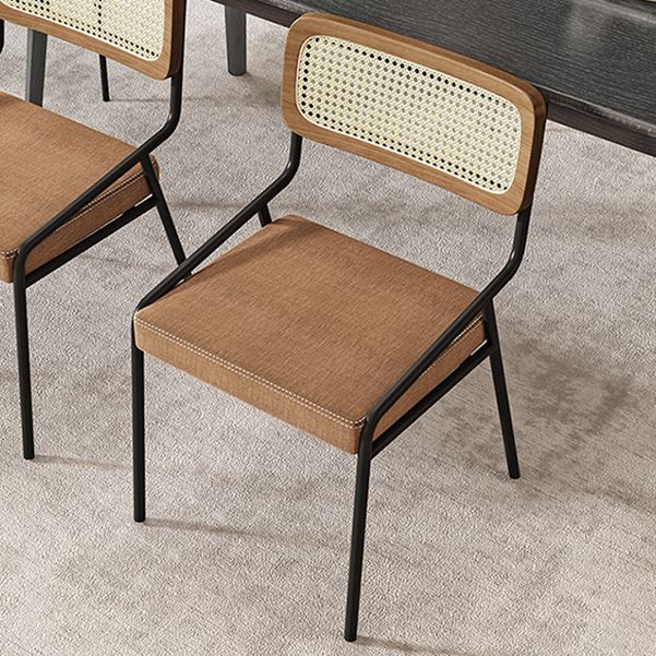 Glam Style Dining Chair Upholstered Cane Back Chair for Dining Room Clearhalo 'Dining Chairs' 'Dining Tables & Seating' 'dining_chair' 'furn' 'furn_dining_chair' 'Furniture' 'furniture_dining_chair' 'Kitchen & Dining Furniture' 1200x1200_2342c0a7-d207-458c-997e-4065311f097a