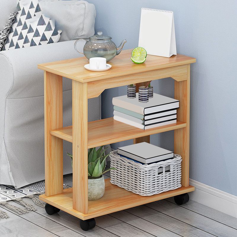 Wooden Craft Wood-based Panel with Wheel Base in Black/wood Color Side Table Clearhalo 'Coffee & Accent Tables' 'End & Side Tables' 'end_side_table' 'end_side_tables' 'furn' 'furn_end_side_tables' 'Furniture' 'furniture_end_side_table' 'Living Room Furniture' 1200x1200_2343ee6c-6121-48e2-a58f-0c55020bb7ec