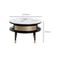 17.7" H Round Slate Coffee Table 4 Legs Cocktail Table with 2 Drawers Clearhalo 'Coffee & Accent Tables' 'Coffee Tables' 'coffee_tables' 'furn' 'furn_coffee_tables' 'Furniture' 'Living Room Furniture' 1200x1200_2343ef91-a11e-48f3-91f7-d1cec8edc368