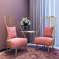 Glam Style Armless Gold Metal Chair with Parsons Chair Pillow