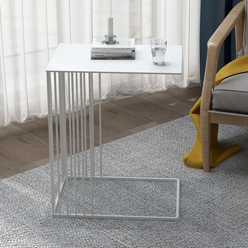 Mesa lateral rectangular de mediados de siglo C de metal C, 23.2 "de alto