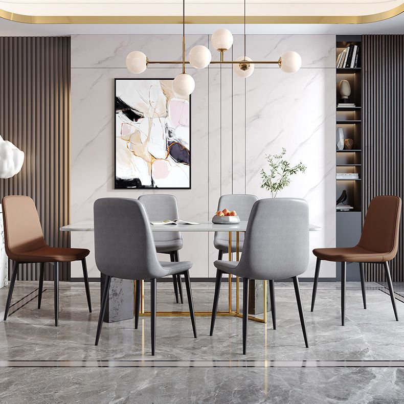 Metal Modern Contemporary Kitchen Chair Dining Room Side Parsons Chair Clearhalo 'Dining Chairs' 'Dining Tables & Seating' 'dining_chair' 'Furniture' 'furniture_dining_chair' 'Kitchen & Dining Furniture' 1200x1200_2346b44e-ca59-45fe-99f8-865e89398016