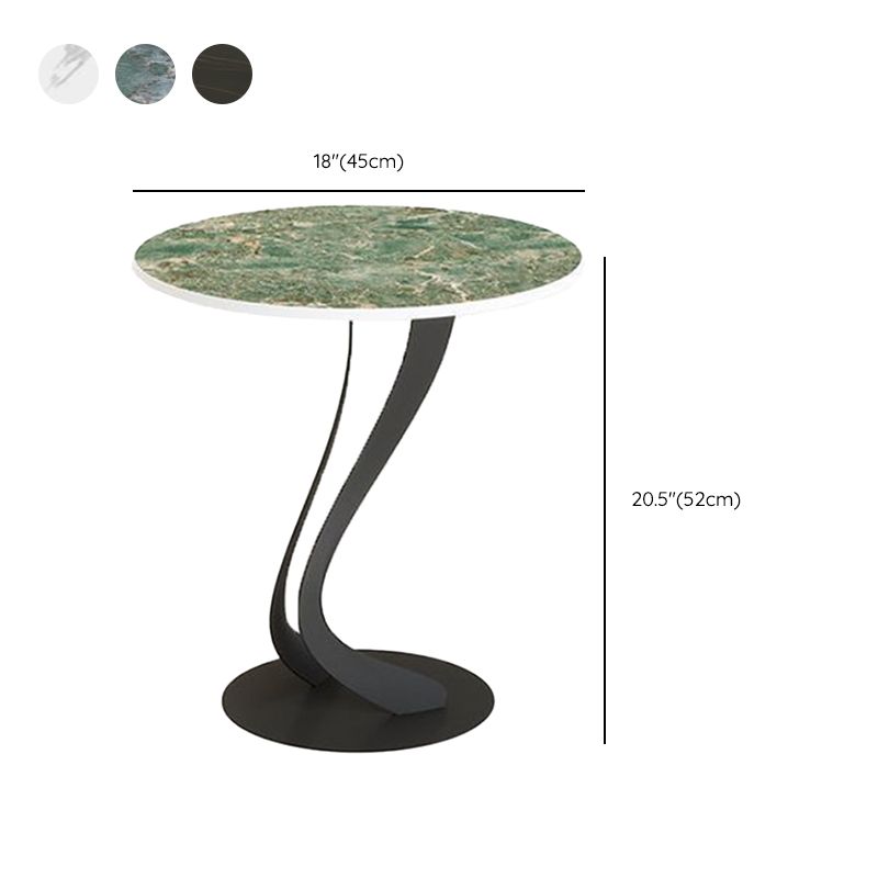Zeitgenössischer runder Schiefer -Seiten Tabelle 20,5 "hoher abstrakter Endtisch
