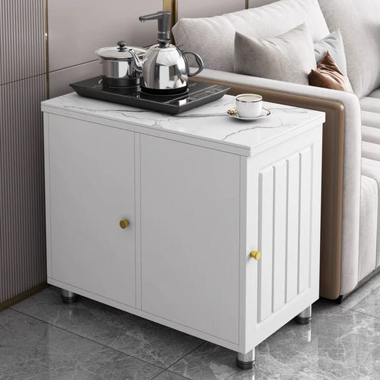 Coffee Table with Wheel Shape /4 Legs Base Design Slate Top Metal Cocktail Table