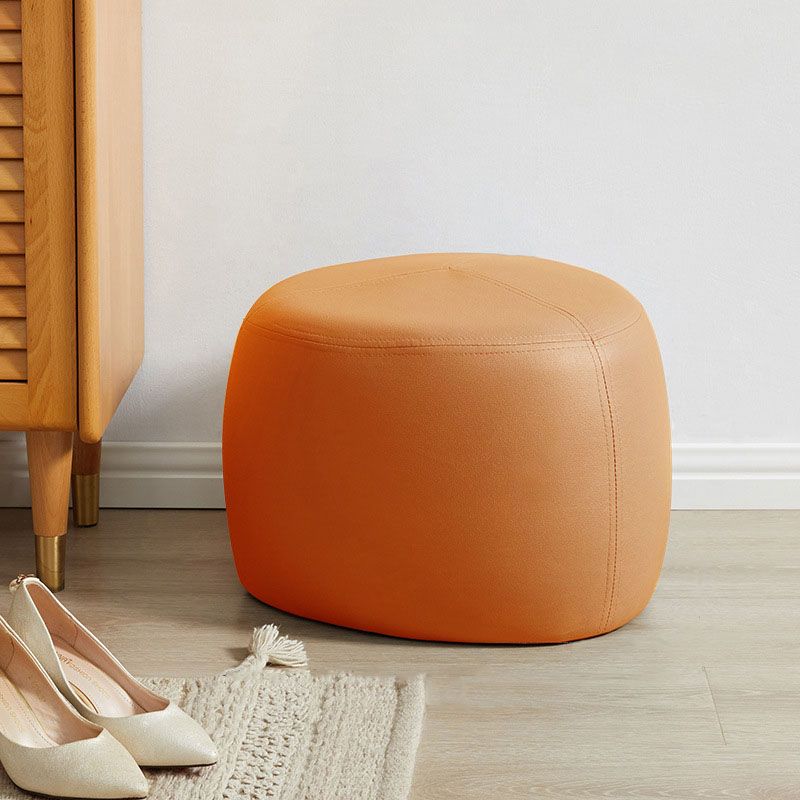 Modern Pouf Ottoman Faux Leather Upholstered Solid Color Triangle Shape Ottoman Clearhalo 'furn' 'furn_ottomans_poufs' 'Furniture' 'Living Room Furniture' 'Ottomans & Poufs' 'ottomans_poufs' 1200x1200_2347a398-4e86-46f8-8fb4-41062d055a73