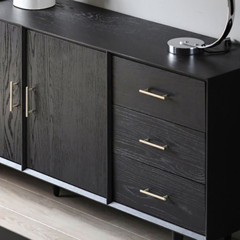 Tavolo da buffet Glam in legno massello nero Tavolo da buffet Glam con 6 cassetti e 2 ante