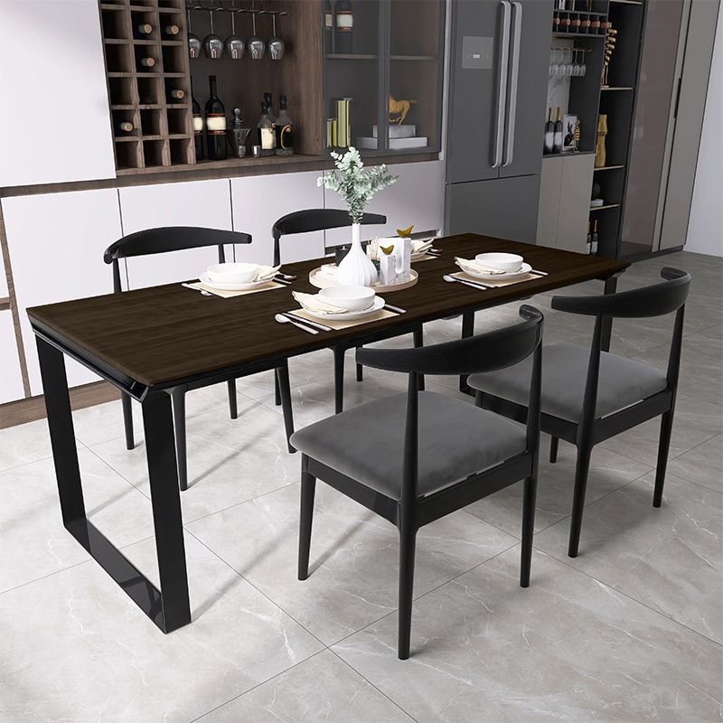 Black Pine Wood Modern Dining Table Set 1/5/7 Pcs Dinette Set for Home Clearhalo 'Dining Room Sets' 'Dining Tables & Seating' 'dining_room_set' 'furn' 'furn_dining_room_set' 'Furniture' 'Kitchen & Dining Furniture' 1200x1200_2349dfe5-ceb0-486d-9964-94d86bbfd667