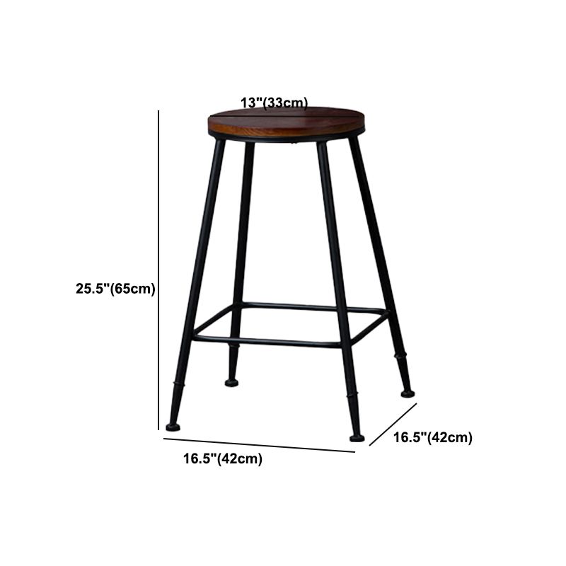 Indoor Industrial Style Wood Top Barstool Metal 4 Legs Bar Stool with Pedal Clearhalo 'Bar Furniture' 'Bar Stools' 'bar_stools' 'furn' 'furn_bar_stools' 'Furniture' 'Kitchen & Dining Furniture' 1200x1200_234b0c57-a383-4c63-89ff-bd5b3248a038