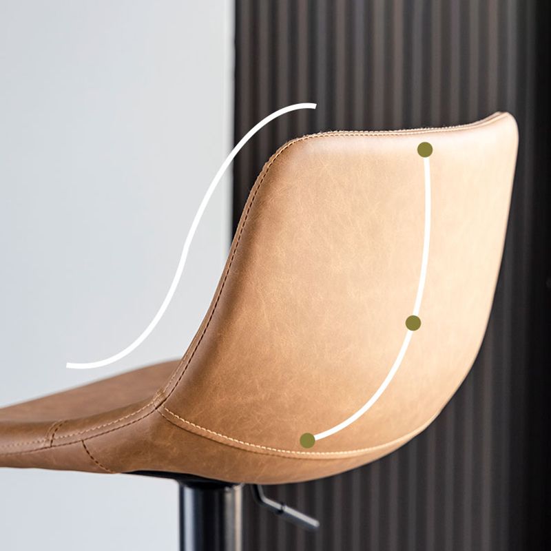 Contemporary Adjustable Footrest Barstool Matte Finish Leather Stool Clearhalo 'Bar Furniture' 'Bar Stools' 'bar_stools' 'furn' 'furn_bar_stools' 'Furniture' 'furniture_bar_stools' 'Kitchen & Dining Furniture' 1200x1200_234b581b-2c47-4043-ba80-00dde44bb80b
