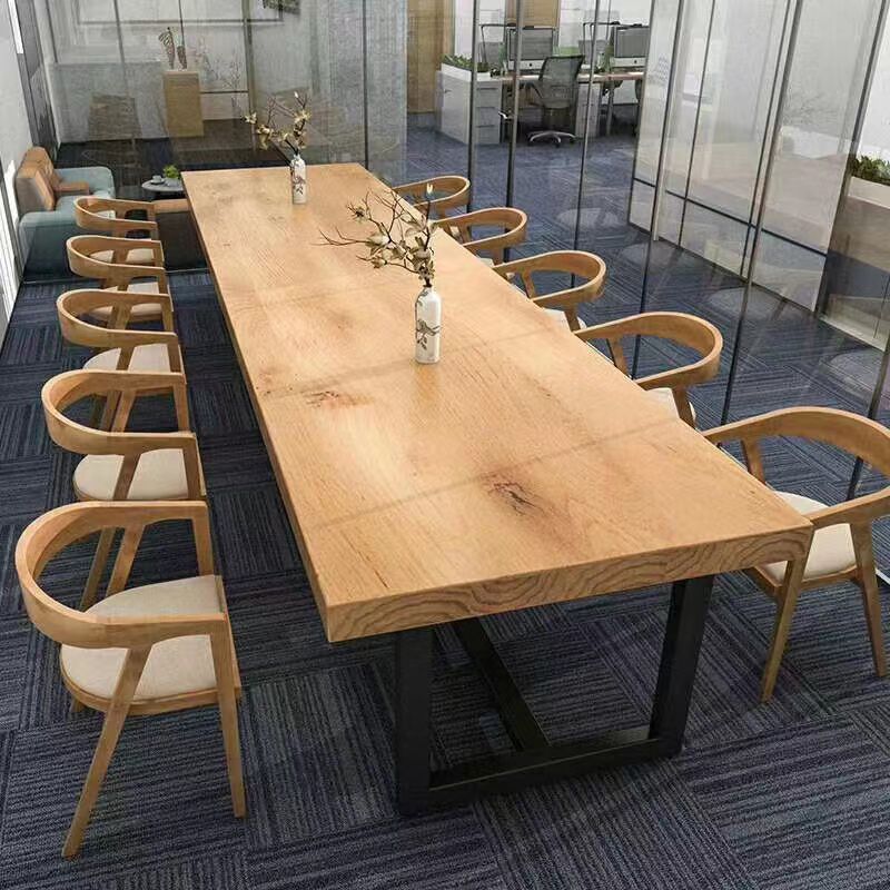 Solid Wood Home Meeting Desk Industrial Rectangle Office Fixed Table Clearhalo 'furn' 'furn_office_desk' 'Furniture' 'furniture_office_desk' 'Office Desks' 'Office Furniture' 'office_desk' 1200x1200_234fab9f-4f1f-4897-b7d5-345b141a7a1e